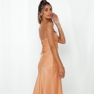 Hello Molly - CRASHING PROM MIDI DRESS ORANGE